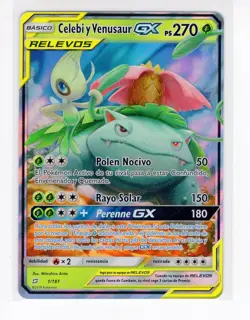 (B) ~ESP~ SPANISH Celebi y Venusaur Team Up 1/181 Pokemon Card (TLB) - Image 1