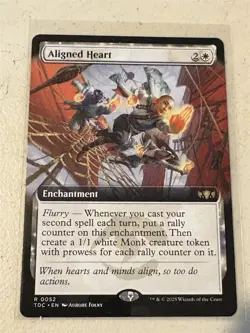 mtg borderless Aligned Heart, Tarkir Dragonstorm Commander, unplayed - Image 1