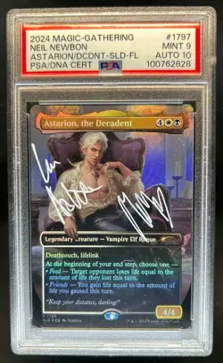 2021 Magic: The Gathering Neil Newbon Astarion, The Decadent Auto #1797 PSA 9 10 - Image 1