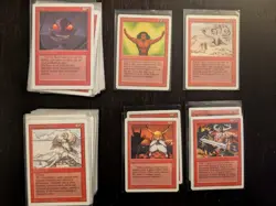 REVISED * Red Lot of 172: Dwarven Warriors, Keldon Warlord * Mostly NM * MtG - Image 1