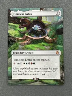 Timeless Lotus MTG Lorwyn Eclipsed Commander Hand Painted Borderless Altered Art - Image 1