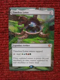 Timeless Lotus MTG Lorwyn Eclipsed Commander Hand Painted Borderless Altered Art - Image 2
