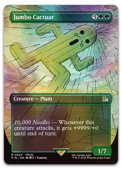 Jumbo Cactuar (Borderless) #343 (Foil) (NM) Final Fantasy FIN Magic MTG - Image 1