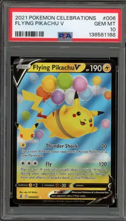 Pokemon Flying Pikachu V Celebrations Holo Ultra Rare #006 PSA 10 Gem Mint - Image 1