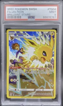 2022 POKEMON SWORD & SHIELD BRILLIANT STARS #TG04 FULL ART/JOLTEON PSA 9 - Image 1