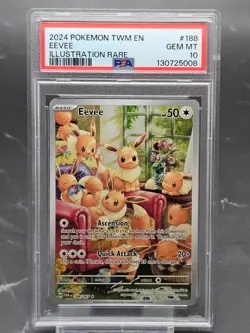 Pokemon Eevee 188/167 Illustration Rare TWM Twilight Masquerade PSA 10 - Image 1
