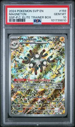 2024 POKEMON SURGING SPARKS POKEMON CENTER ETB PROMO SVP #159 MAGNETON PSA 10 - Image 1
