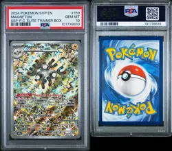 2024 POKEMON SURGING SPARKS POKEMON CENTER ETB PROMO SVP #159 MAGNETON PSA 10 - Image 3