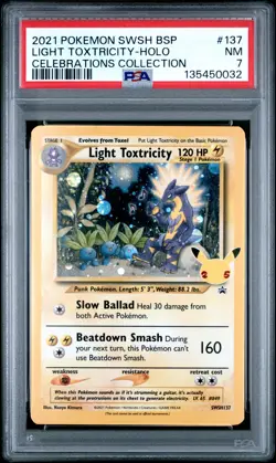 Light Toxtricity Holo SWSH137 Celebrations Collection Pokemon PSA 7 *032 - Image 1
