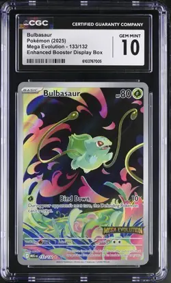 Bulbasaur *CGC 10* Illustration Rare *Mega Evolution Stamp* #133 *2025* Pokemon - Image 1