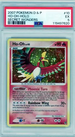 2007 Pokemon Diamond & Pearl Secret Wonders Ho-Oh Holo #10 PSA 5 - Image 1