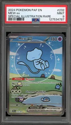 Pokemon Mew ex Paldean Fates Special Illustration Rare #232 PSA 9 Mint - Image 1