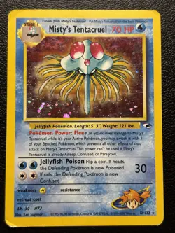 Misty's Tentacruel Holo Rare Gym Heroes 010/132 HP Pokemon TCG - Image 1