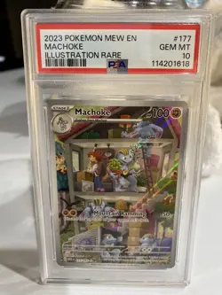 2023 Pokemon Mew EN-151 Machoke #177 Illustration Rare PSA 10 - Image 1