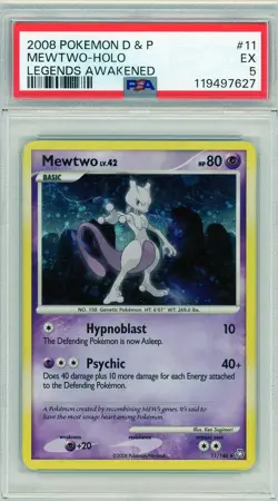 2008 Pokemon Diamond & Pearl Legends Awakened Mewtwo Holo #11 PSA 5 - Image 1