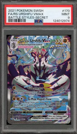 Pokemon Rapid Strike Urshifu VMAX Battle Styles Secret Rare Alt Art #170 PSA 9 - Image 1