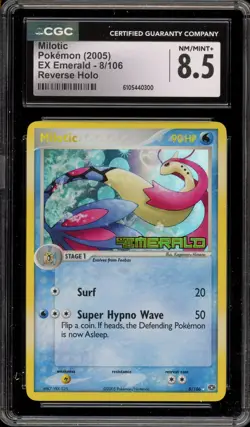 Pokemon Milotic EX Emerald Reverse Holo Rare #8 CGC 8.5 - Image 1