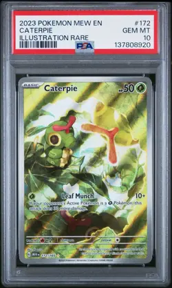Pokemon TCG Caterpie 172/165 Scarlet & Violet 151 Illustration Rare PSA 10 - Image 1