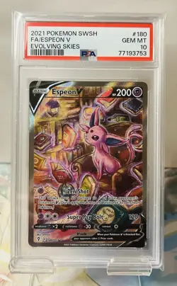 PSA 10 Espeon V Evolving Skies Full Art Pokemon Sword & Shield (2021) - Image 1