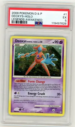 2008 Pokemon Diamond & Pearl Legends Awakened Deoxys Holo #1 PSA 5 - Image 1