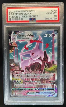 2021 Pokemon SWSH Fusion Strike Espeon VM #270/264 PSA 10 - Image 1