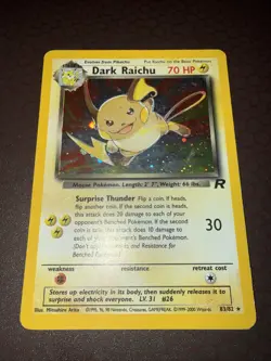 Pokemon! Dark Raichu- Team Rocket - Holo - 83/82- HP! - Image 1