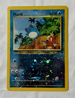 Pokemon TCG Marill Reverse Holo Promo 11/18 Southern Islands w/ SWIRL (NM) - Image 1