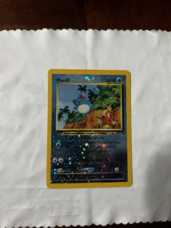 Pokemon TCG Marill Reverse Holo Promo 11/18 Southern Islands w/ SWIRL (NM) - Image 2