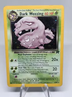 Pokemon TCG Dark Weezing 14/82 Team Rocket Holo Rare - Unlimited - WOTC Vintage - Image 1