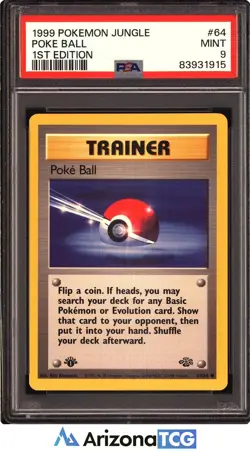Pokemon 1999 Poke Ball 64/64 1st Edition Jungle PSA 9 - Image 1