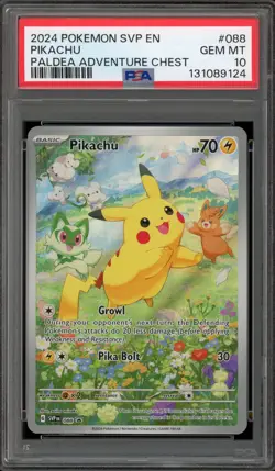 Pokemon Pikachu Paldea Adventure Chest Promo SVP EN 088 PSA 10 Gem Mint - Image 1