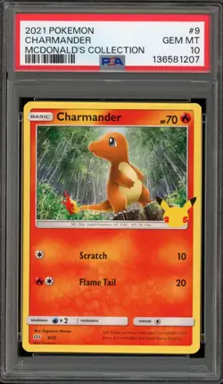 Pokemon 2021 Charmander McDonald's Coll. Promo #9 PSA 10 Gem Mint - Image 1