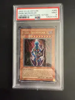 Yu-Gi-Oh! Labyrinth of Nightmare 1st Edition Dark Necrofear LON-065 PSA 9 - Image 1