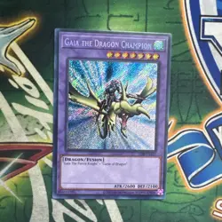 Yugioh! Gaia the Dragon Champion LOB-EN125 Secret Rare Unlimited NM - Image 1