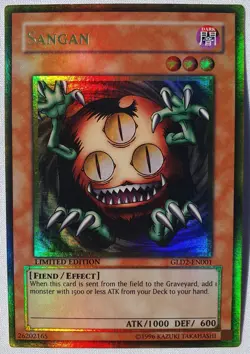 Yugioh 1x Sangan GLD2-EN001 Gold Rare Limited Edition Near Mint - Image 1