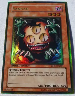 Yugioh 1x Sangan GLD2-EN001 Gold Rare Limited Edition Near Mint - Image 3