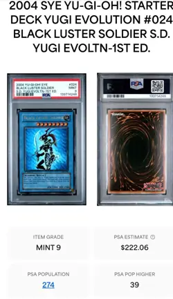 🔥 2004 Yu-Gi-Oh! Black Luster Soldier - SYE-024 - 1st Edition - PSA 9 MINT 🔥 - Image 2