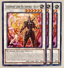 Yugioh! 3x Legendary Lord Six Samurai - Kizan ALIN-EN042 Common 1st Ed NM - Image 1