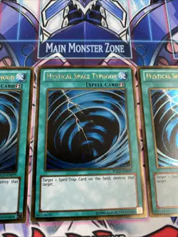 Yugioh - Mystical Space Typhoon PGLD-EN079 GOLD NM X3 - PLAYSET - Image 3