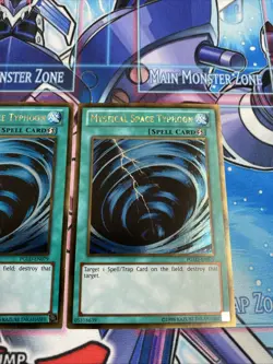 Yugioh - Mystical Space Typhoon PGLD-EN079 GOLD NM X3 - PLAYSET - Image 4