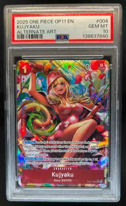 2025 One Piece A Fist of Divine Speed Kujyaku Alt Art #OP11-004 PSA 10 - Image 1