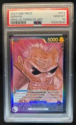 2023 One Piece Paramount War Zephyr #OP02-072b PSA 10 - Image 1