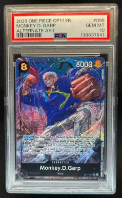 2025 One Piece A Fist of Divine Speed Monkey.D.Garp Alt Art #OP11-095 PSA 10 - Image 1