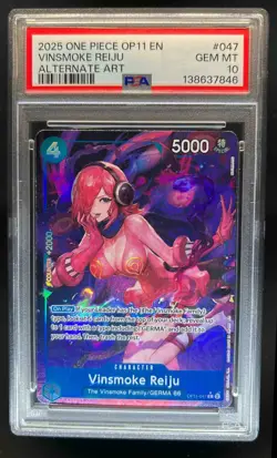 2025 One Piece A Fist of Divine Speed Vinsmoke Reiju #OP11-047 PSA 10 - Image 1