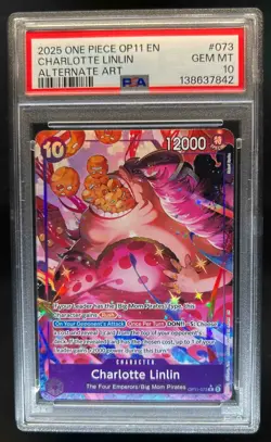 2025 One Piece A Fist of Divine Speed Charlotte Linlin Alt Art #OP11-073 PSA 10 - Image 1