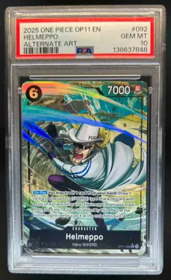 2025 One Piece A Fist of Divine Speed Helmeppo Alt Art #OP11-092 PSA 10 - Image 1