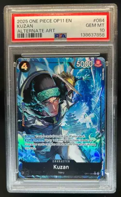 2025 One Piece A Fist of Divine Speed Kuzan Alt Art #OP11-084 PSA 10 - Image 1