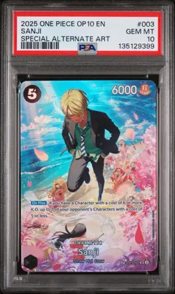2025 Sanji ST14-003 SP Alt Art One Piece TCG Royal Blood OP10 ENGLISH PSA 10 - Image 1