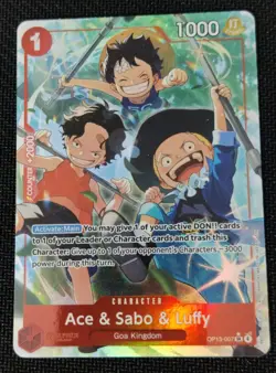 One Piece EN OP13-007 Ace & Sabo & Luffy SR Alt Art NM-MT - Image 1