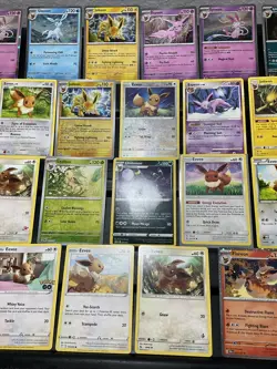 (30) EEVEE CARDS LOT VTG GLACEON LEAFEON ESPEON JOLTEON EVOLUTION Holo Swirl - Image 3